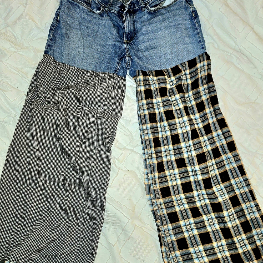 Patchwork Denim and Plaid Eddie Bauer Size 4